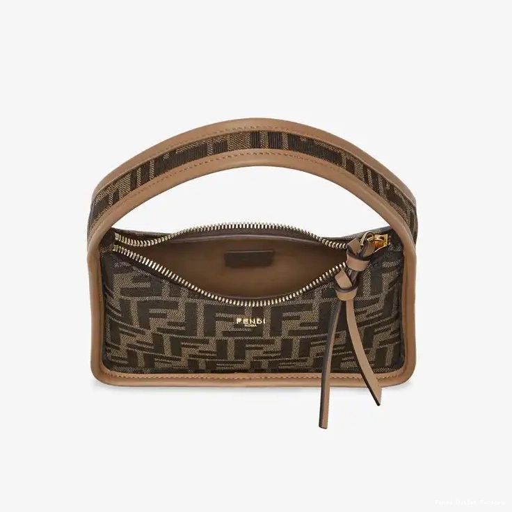 Cheap HOT Brown In FF Mini Bag Fendessence Fendi Fabric Motif 0328